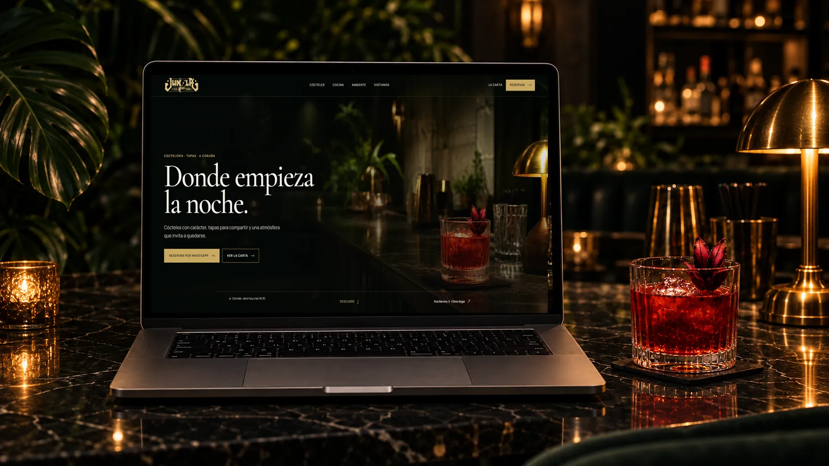 La web de La Jungla presenta sus dos locales y mantiene visibles la carta, la ubicación y la reserva.