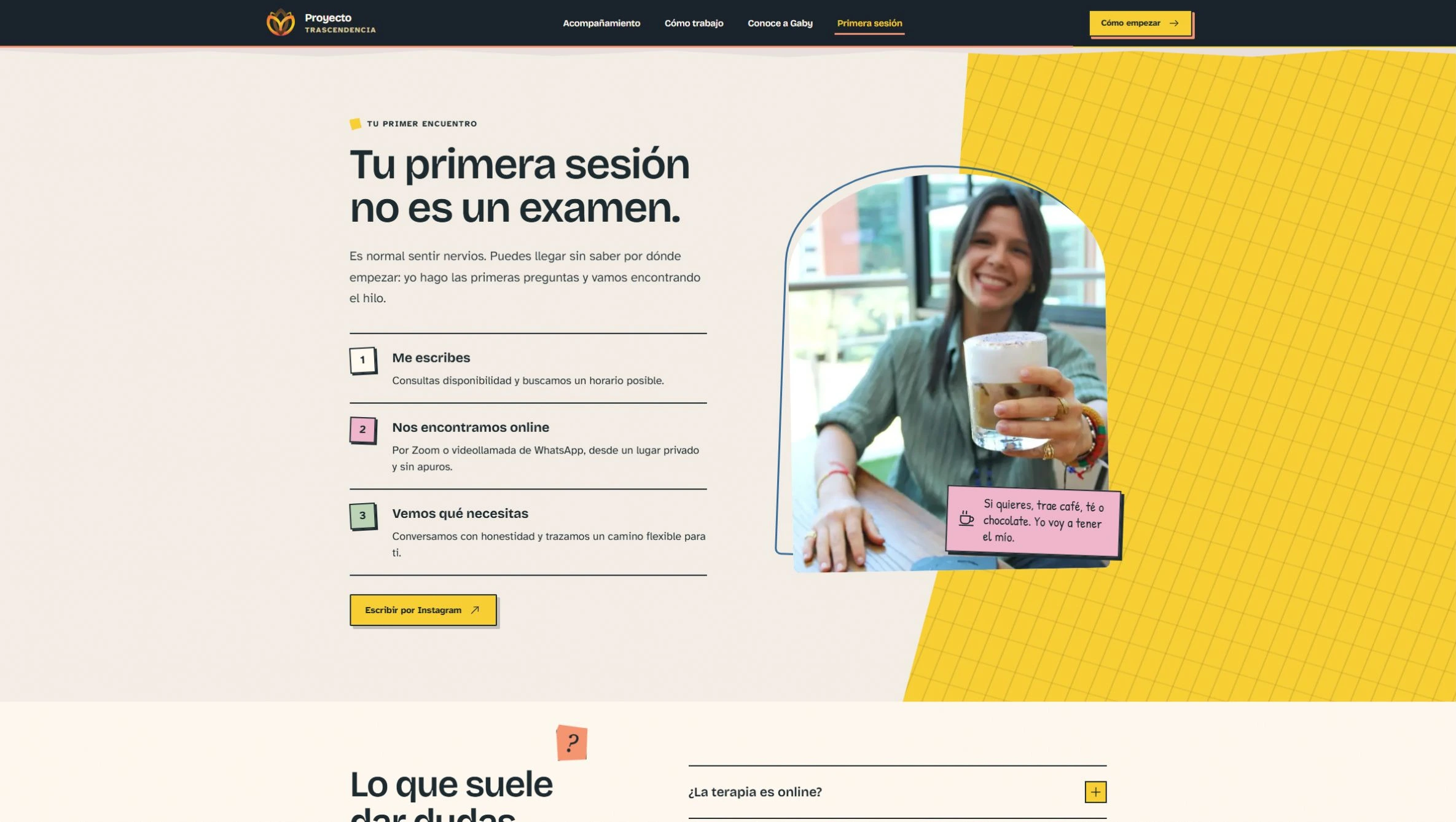 Explicación paso a paso de la primera sesión en Proyecto Trascendencia.